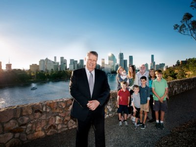 Matt Sanders and a family