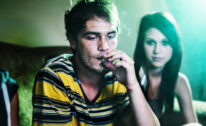 young people smoking cannabis