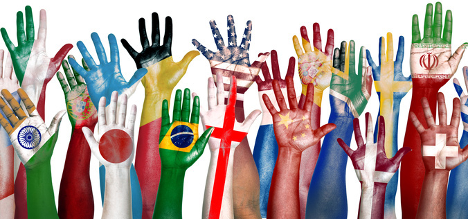 flags painted on hands