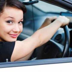 woman in car
