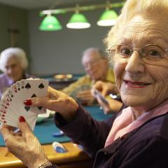 older people playing bridge
