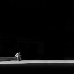 man sitting alone