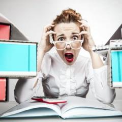 office worker looking stressed
