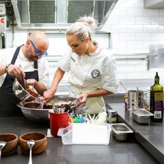 Nicole Scott and George Calombaris at Press Club, Melbourne