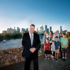 Matt Sanders and a family